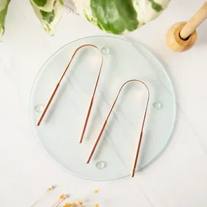 Grattoir à langue en cuivre antibactérien, élimine les germes, améliore la fraîcheur buccale et soutient la santé des gencives - Product Image 3