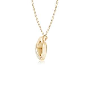 Collar con Colgante Infinito de Oro 10K con Diamantes Engastados en Pavé, Corte Brillante Redondo, Cadena Clásica para Mujer, Uso Diario - Product Image 2