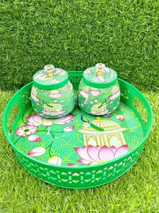 Antiques India Brings Stunning Gift <b>Hamper</b> <b>Set</b> of Metal Jar with Lid - Product Image 5