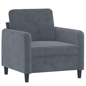 Sillón Individual de Terciopelo Gris Oscuro 100% Poliéster con Metal y Espuma para Sala de Estar - Product Image 2