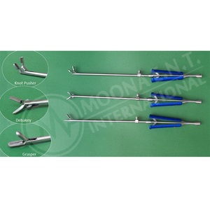Ensemble d'instruments manuels pour chirurgie cardiaque, 3 pièces : Poussoir de nœuds, Pince Debakey et Pince à tissus, Insert de canal de nettoyage - Product Image 3