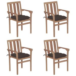 Set di 4 Sedie da Patio in Legno Teak Caldo, Design Impilabile Standard - Product Image 1