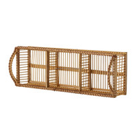 Panier en rotin et bambou Galaximex, conteneurs de rangement multifonctionnels pour table de cuisine, style américain naturel, idéal pour la rentrée scolaire