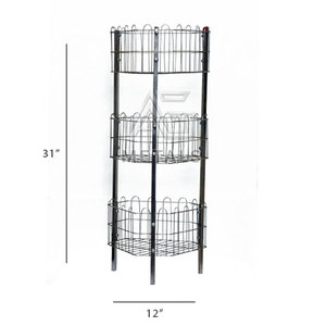 Étagère à légumes multifonctionnelle en métal/fer de haute qualité, moderne, robuste, à trois niveaux, avec étagères réglables pour le rangement de la cuisine - Product Image 2