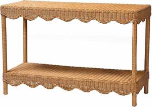 Minimalist Rattan <b>Console</b> <b>Table</b> Wooden Entryway Cabinet with Handwoven Cane Panels and Spacious <b>Storage</b> - Product Image 4
