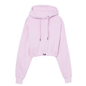 Ville Sports Custom Logo High Quality 100% Cotton Fleece Women Crop <b>Top</b> Hoodies Plain Hoodie for Women - Product Image 1