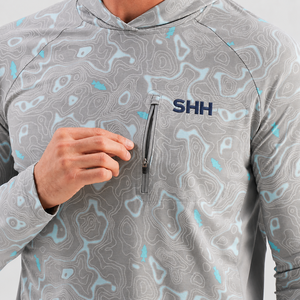 Sudadera de Pesca para Hombre SHH con Protección Solar UPF50+, Manga Larga, Secado Rápido, Ligera, para Actividades al Aire Libre, con Estampado Topográfico - Product Image 2