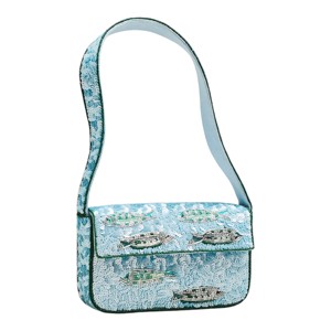 Handmade Light <b>Blue</b> Ocean Fish Sequin Shoulder <b>Bag</b> | Sparkling Sea Life Party <b>Clutch</b> Purse <b>for</b> Women - Product Image 1