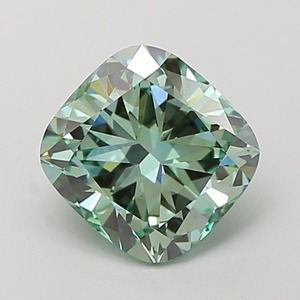 Diamant de laboratoire CVD vert vif fantaisie modifié taille coussin carré de 1,52 carat, clarté VS2, excellente taille, pierre précieuse de luxe pour bijoux - Product Image 1