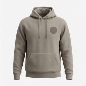 Sweat à capuche unisexe 100 % coton, coupe oversize, chaud et confortable pour l'hiver, motif imprimé uni, en molleton français lavé - Product Image 1