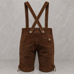 Pantalones de Cuero Bávaro Personalizados para Hombre, Tradicionales, Hasta la Rodilla, Sólidos, Casuales, con Botones, Ecológicos, Bordados, Antiarrugas, de Secado Rápido - Product Image 2