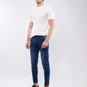 Pantalones Vaqueros de Mezclilla Lavada para Hombre, Último Estilo, Personalizados, Transpirables, Ajustados, a la Moda - Product Image 4