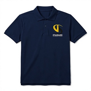 Polo de Manga Corta Azul Marino para Hombre con Bordado de Logotipo Personalizado, Cuello Clásico, Cierre de Botones y Personalización Corporativa - Product Image 4