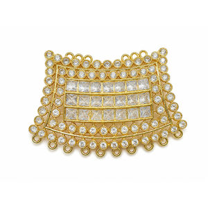 Componentes de latón al por mayor para la fabricación de joyas con cuentas de cristal cuadradas, chapados en oro, envasados en bolsas OPP para la creación de collares y pendientes personalizados. - Product Image 2