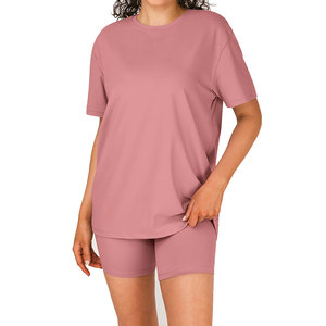 Custom Made Product Women's Short <b>Set</b> Loungewear <b>Set</b> Outfits Summer 2 Piece Breathable Daily To Use Women's T Shirt Shorts <b>Sets</b> - Product Image 3