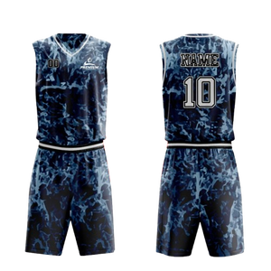 ชุดบาสเก็ตบอลแบบกำหนดเองสำหรับทีมชาย ชุดกีฬาบาสเก็ตบอลดีไซน์ใหม่ พร้อม MOQ ต่ำ ระบายอากาศได้ดี สามารถสั่งทำได้ - Product Image 1