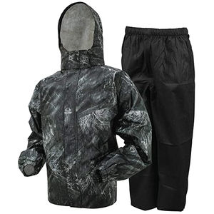 Traje de caza impermeable y transpirable con cremallera frontal completa ajustable en 2 direcciones y camuflaje. - Product Image 2