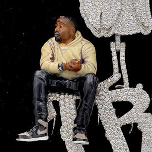 Pendentif en diamant Hiphop personnalisé personnalisé Hommes 3D assis sur un nom Pendentif en diamant 3D de grande taille avec détails en émail - Product Image 4