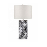 Haute qualité Zig Zag Design os incrustation lampe de Table bureau chevet coin lampes de Table cadeau de mariage décoration de la maison os lampes de Table