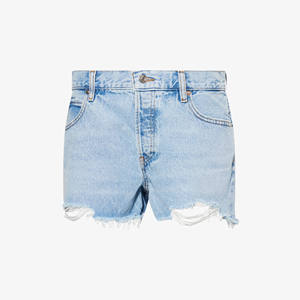 Custom Oem Light Wash Denim Shorts Manufacturer Vintage Ripped <b>Button</b> <b>Fly</b> <b>Jean</b> Shorts Loose Fit Distressed Shorts Supplier - Product Image 1