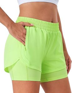 Women's High Waisted Quick Dry <b>Running</b> Shorts Athletic Workout Shorts with Mesh Liner and Zipper Pockets - Product Image 1