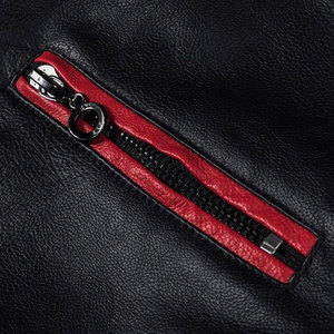 Men's Genuine Leather <b>Jacket</b> Classic Motorcycle Style Zip Front <b>Slim</b> <b>Fit</b> Waterproof Eco-Friendly Winter Outerwear for Casual - Product Image 3
