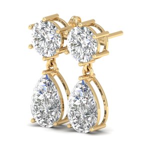 REYES Classic Design 14K Solid Yellow <b>Gold</b> Wedding Party Wear <b>Dangle</b> Drop <b>Earrings</b> For Women Luxury Fine Jewelry <b>Earrings</b> - Product Image 3