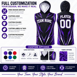 Custom Sleeveless Football Warm Up Hoodie Game Day Training Hooded Jersey Sublimated Team Wear OEM Manufacturer - Product Image 4