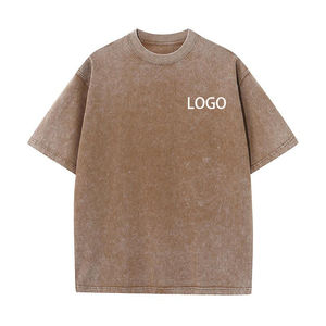 T-shirt pour homme en coton premium à grammage lourd, effet délavé à l'acide, coupe oversize, style streetwear vintage - Product Image 5
