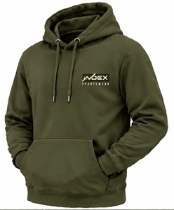 Sudadera con Capucha para Hombre Index Sportswear, Color Oliva, Corte Regular, Felpa de Algodón, Informal, con Bolsillo Frontal con Logotipo - Product Image 3