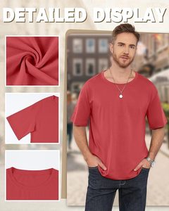 เสื้อยืดโอเวอร์ไซส์ผ้าฝ้ายแท้ 100% น้ำหนัก 220 กรัม พิมพ์ลายตามสั่งที่ไหล่ สไตล์ฮิปฮอป ไซส์ใหญ่พิเศษ ผ้าฝ้ายแท้ 100% ทรงบ็อกซี่ สำหรับผู้ชาย - Product Image 2