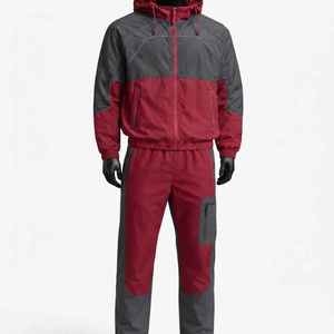 Survêtement coupe-vent d'hiver personnalisé pour homme, 2 pièces, en nylon tricoté sans couture, vêtements de sport coupe-vent, fabricant OEM - Product Image 2
