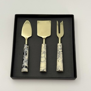 Wholesale Resin Handle Stainless Steel <b>Cheese</b> Butter Spreader <b>Cheese</b> Slicer Classic Stainless Steel Luxuries White Resin Handle - Product Image 2