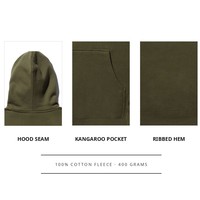 Sweat à capuche pour homme personnalisé avec impression et broderie, 400 grammes, en molleton de coton, à capuche, surdimensionné, doublé, respirant, séchage rapide, pour l'hiver