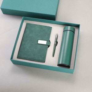Wholesale Promotional Blue Pu Leather Notebook and Pen Custom <b>A5</b> Diary Thermos Cup <b>Note</b> <b>Book</b> Gift Set With Water Bottle - Product Image 3