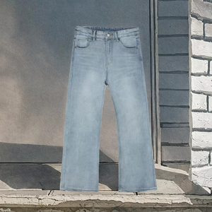 Jean en denim uni teint sur mesure de haute qualité pour homme, coupe droite, épais, avec boutons, formel, très respirant, hiver-automne - Product Image 5