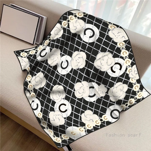 French 90cm Solid Plaid Rose Twill Silk Women Travel Sunscreen Shawl Large Square <b>Scarf</b> Headscarf Luxury Durable Quick Dry Four - Product Image 5
