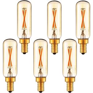 Lampadina LED T6 Dimmerabile 25W Candelabra con Luce Ambrata 2200K 120lm 2W E12 T25 Confezione da 6 - Product Image 1