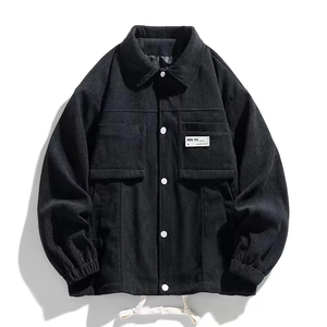 Fashion Overalls <b>Men</b> Spring and <b>Summer</b> New Fashion Brand Baggy Handsome Shirt <b>Jacket</b> Lapel Long Sleeve Clothes - Product Image 2