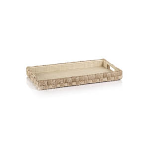 Manufacturer Rectangular Wooden Serving Tray Made From Solid Mango Wood With Decorative Enamel Coated Design - Product Image 5