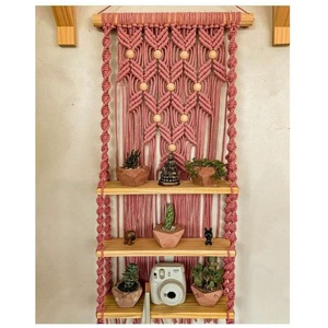 Soporte de Macramé para Plantas, Colgante de Pared Hecho a Mano, para Sala de Estar, Dormitorio, Balcón y Jardín, en Oferta - Product Image 1