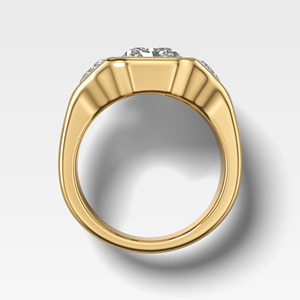 14K Yellow Gold Radiant Cut Lab Grown Diamond Signet <b>Ring</b> - Product Image 2