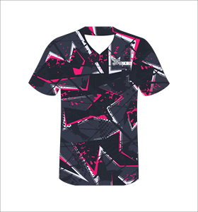Maillot de baseball personnalisé noir rose camouflage sublimé, uniforme d'équipe boutonné, t-shirt de sport en polyester anti-humidité, OEM - Product Image 5