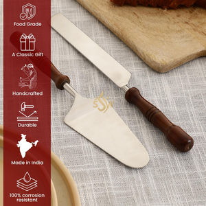 Juego de Cuchillo y Espátula para Pastel con Diseño Atractivo y Mango de Madera, Juego de Cubiertos de Tamaño Mediano de la Mejor Calidad, Utensilios para Hornear a Bajo Precio - Product Image 6