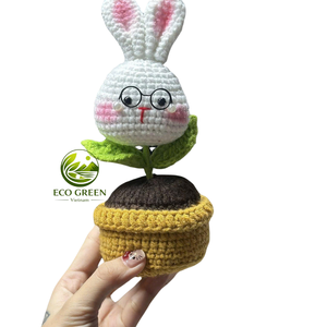 Maceta de Ganchillo Hecha a Mano con Forma de Animal, Adorable Decoración de Escritorio Kawaii, Regalo de Cumpleaños para Niñas y Mujeres - Product Image 1