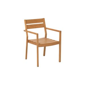 Modern Outdoor Solid Teak Dining Armchair <b>Stackable</b> Wooden <b>Garden</b> Patio <b>Chair</b> for Park & Villa Use - Product Image 1