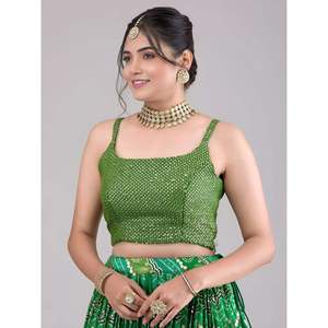 Lehenga Choli vert imprimé numériquement en georgette pour femmes, idéal pour les occasions festives - Product Image 2