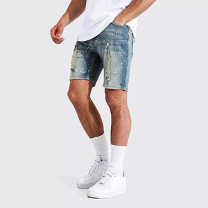 Shorts en jean robustes de créateur pour homme, style charpentier, personnalisables, service OEM, logo personnalisé, couleur unie, taille mi-haute, décontracté, respirant, pour l'été - Product Image 6