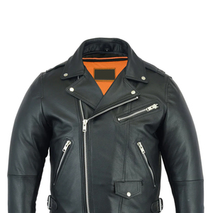 Breathable Biker leather jacket For MenHigh Quality Men's Full <b>Zip</b> Leather Jackets All Sizes Available - Product Image 2