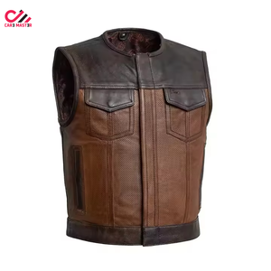 Chaleco de Motociclismo Personalizado de Cuero Genuino Premium para Hombre, Impermeable y Transpirable, Talla Grande, Hecho en Pakistán - Product Image 4